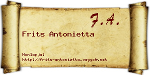 Frits Antonietta névjegykártya